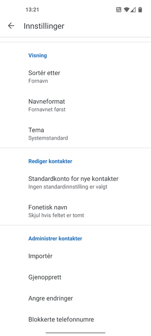 Bla til og velg Importér