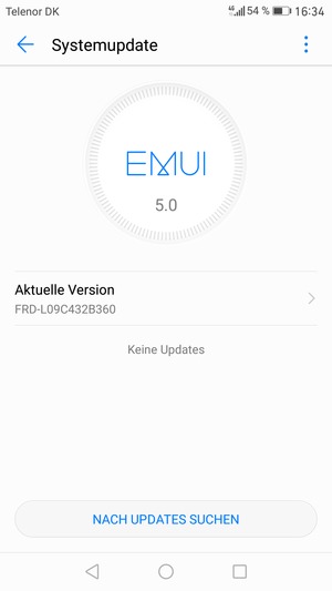 Falls Ihr Handy aktualisiert ist, wird Ihnen der folgende Bildschirm angezeigt