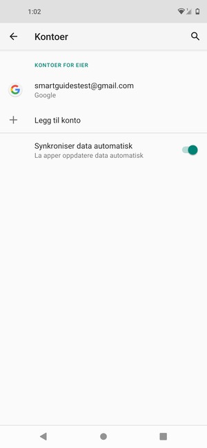 Velg din Google-konto