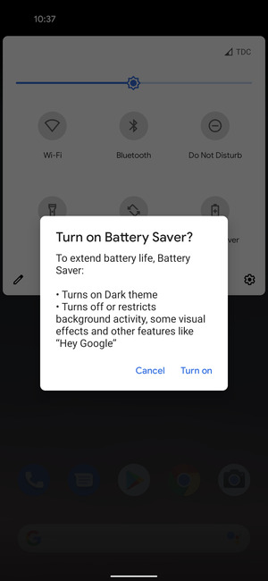 Select Turn on