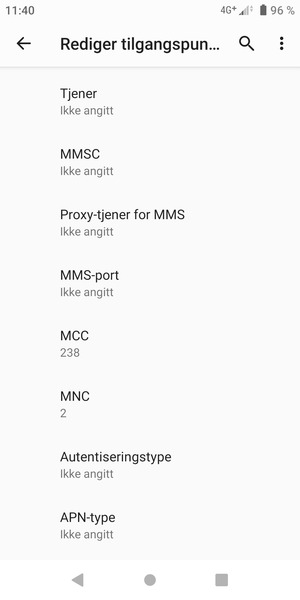 Bla ned og skriv inn MMS-informasjon
