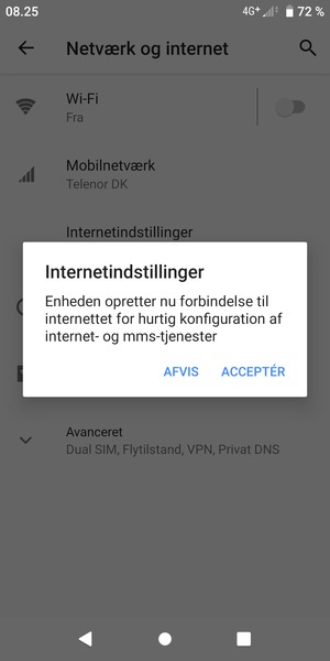 Vælg ACCEPTÉR
