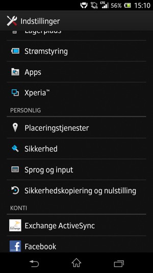 Vælg Sikkerhed