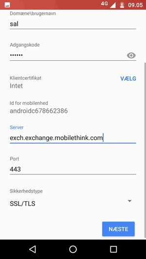 Scroll ned og vælg NÆSTE