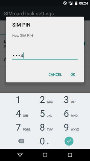 Enter your New SIM PIN and select OK