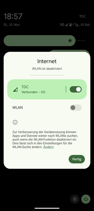 Wählen Sie Fertig