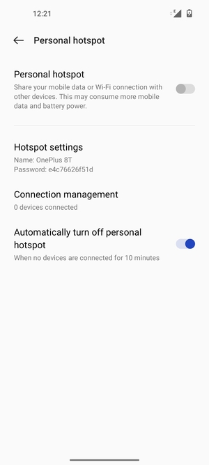 Select Hotspot settings