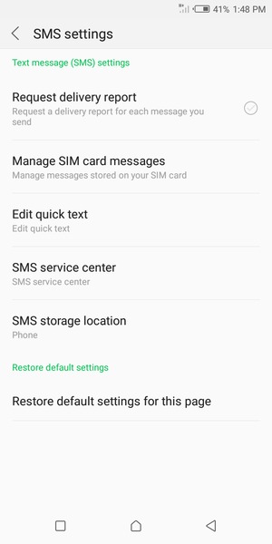 Select SMS service center