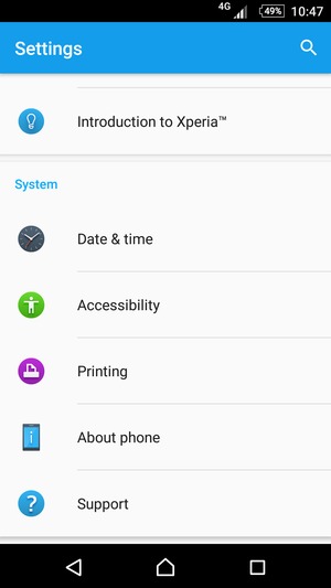Scroll to and select About phone