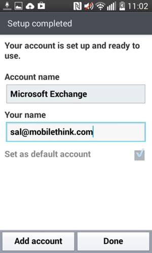 Give your account a name and enter your name. Select Done