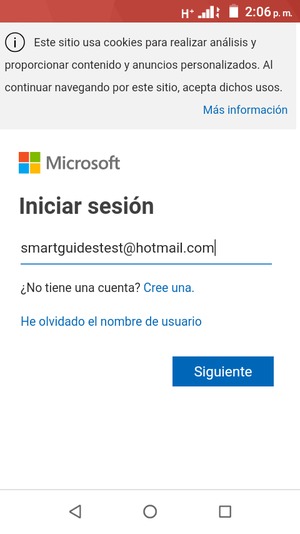 Introduzca su Dirección de correo electrónico y seleccione Siguiente