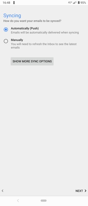 Select your preferred option and select NEXT