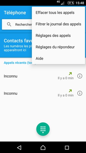 Sélectionnez Réglages des appels