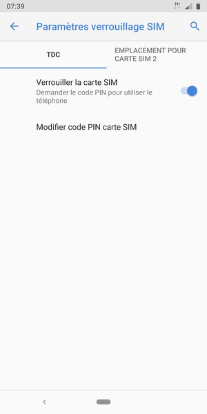 Sélectionnez Public puis Modifier code PIN carte SIM