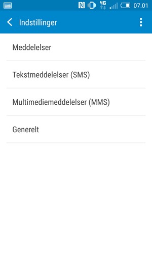 Vælg Tekstmeddelelser (SMS)