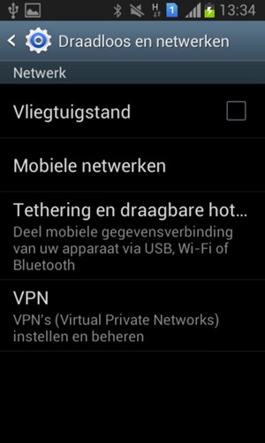 Selecteer Mobiele netwerken