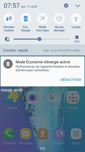 Activer le Éco. énergie