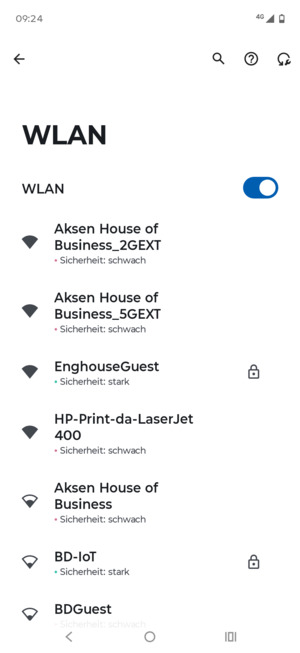 Wählen Sie das Wireless-Netzwerk, zu dem Sie eine Verbindung herstellen möchten