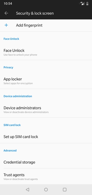 Scroll to and select Set up SIM card lock