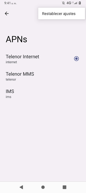 Seleccione Restablecer ajustes