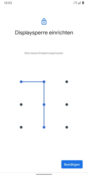 Zeichnen Sie das Entsperrmuster erneut und wählen Sie Bestätigen