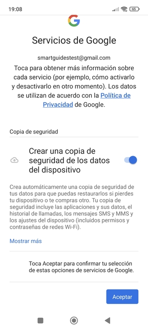 Seleccione Aceptar