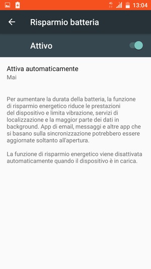 Attiva Risparmio batteria