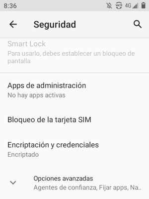 Para cambiar el PIN de la tarjeta SIM, vaya al menú Seguridad y desplácese y seleccione Bloqueo de la tarjeta SIM