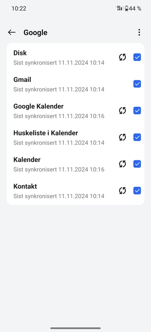 Forsikre deg om at Kontakt er valgt