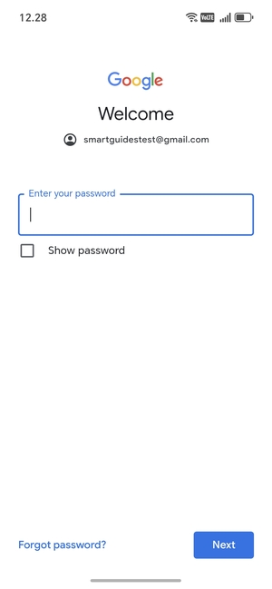 Enter your Gmail password and select Next