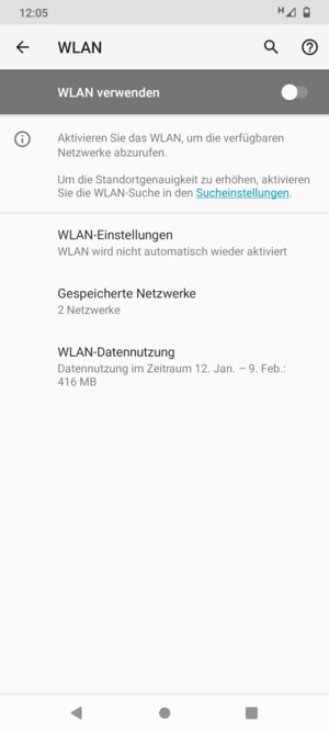 Schalten Sie WLAN verwenden ein