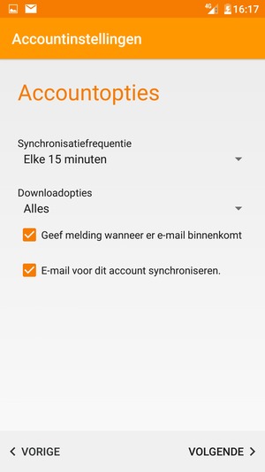 Selecteer VOLGENDE