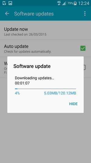 If your phone is not up to date, follow the instructions on the screen.