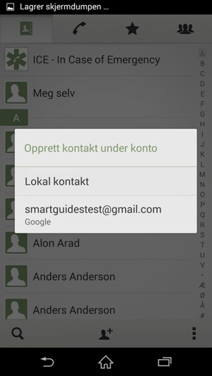 Velg din Google-konto