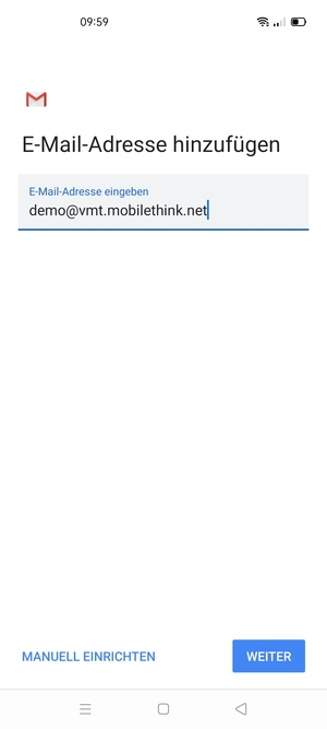 Geben Sie Ihre E-Mail-Adresse ein und wählen Sie WEITER