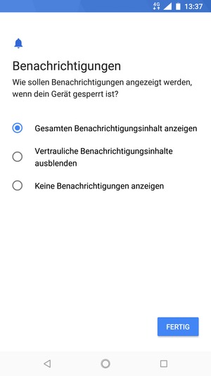 Wählen Sie die gewünschte Option und wählen Sie FERTIG