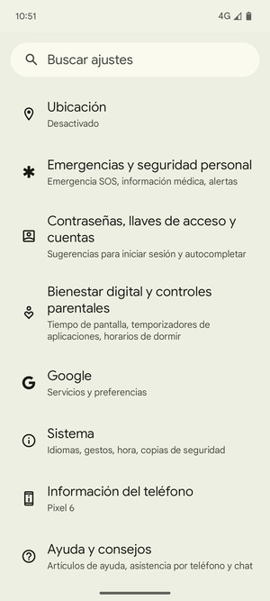 Desplácese y seleccione Sistema