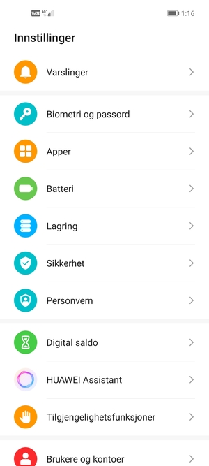 Bla til og velg Sikkerhet