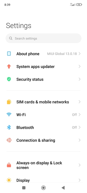 Select Connection & sharing
