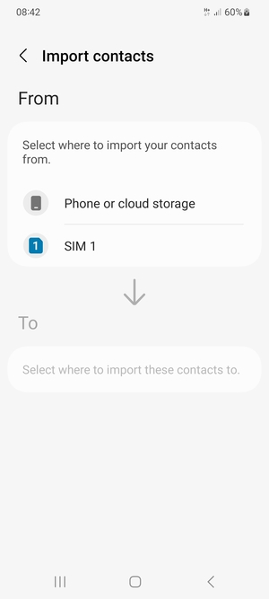 Select SIM 1 or SIM 2