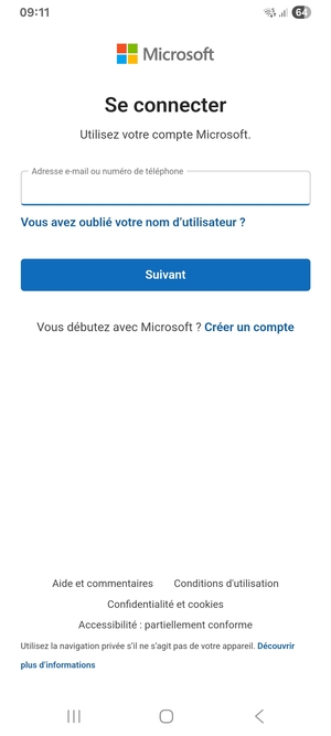 Saisissez votre adresse Hotmail et sélectionnez Suivant