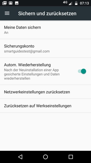 Wählen Sie Sicherungskonto