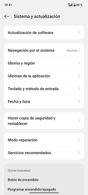 Seleccione Actualización de software