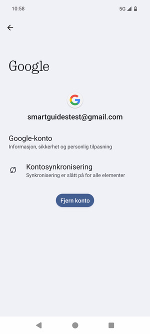 Velg Kontosynkronisering