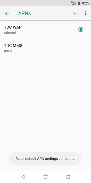 Your phone will reset to default Internet and MMS settings