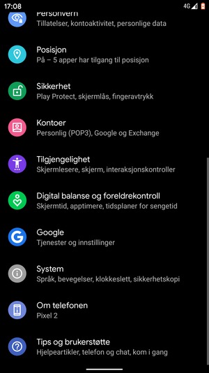 Bla til og velg Posisjon