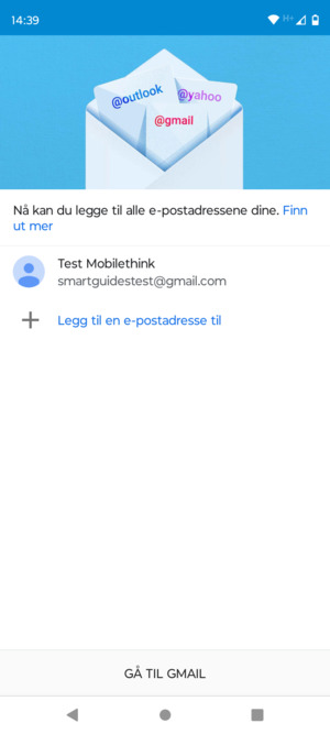 Velg GÅ TIL GMAIL
