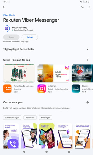 Vent til installasjonen er ferdig
