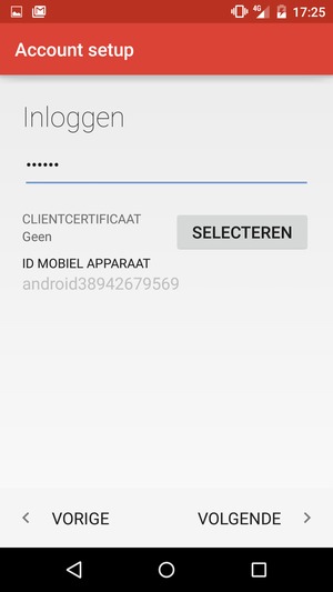 Voer uw wachtwoord in en selecteer VOLGENDE