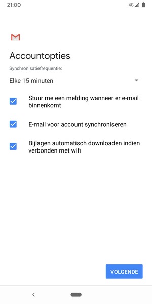 Selecteer VOLGENDE